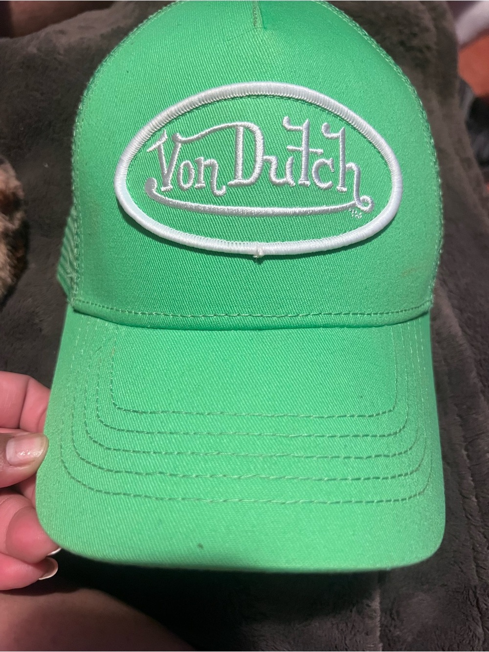Von Dutch Mint Green Logo Trucker Cap